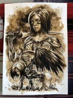 Original Coffee Painting - ALITA ( Battle Angel ) - Coffeenktober (Inktober) (2020) | Catawiki