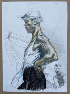 Liberatore, Tanino - Dessin original couleur - Le marin | Catawiki