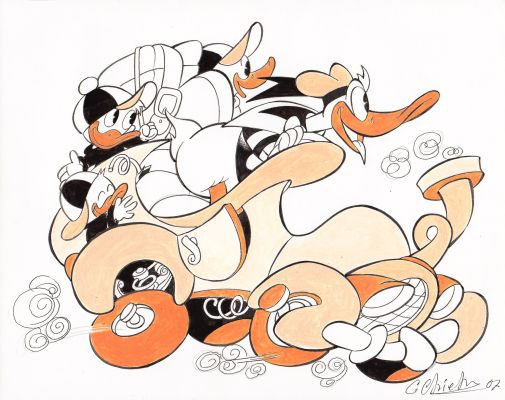 Giulio Chierchini | Paperino: la partenza per le vacanze | Tavole Originali