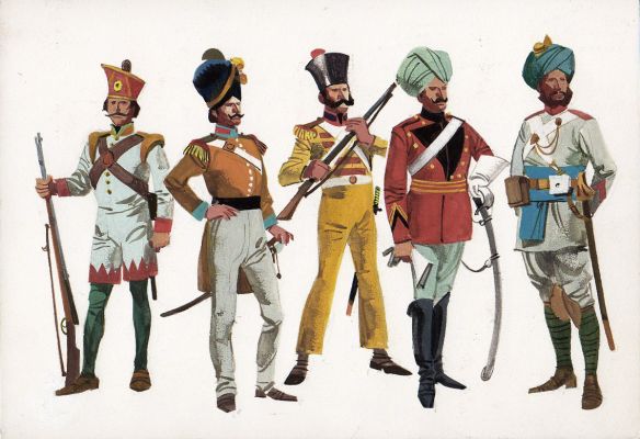 Ferdinando Tacconi | Uniformi Esercito indiano | Tavole Originali