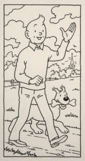 Studios Hergé Tintin Saluant Et Milou | Tintin saluant et Milou | Artcurial