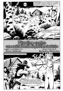Djustine - 10x tavole originali - epis. completo "D. contro una banda di pistolere lesbiche" - Loose page | Catawiki