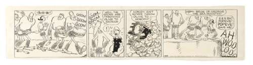 "POPEYE" ORIGINAL DAILY STRIP ART FEATURING GOONS. | Hake’s