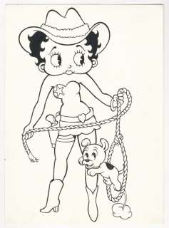 Staff Di If | Betty Boop - illustrazione originale "Betty & Pudgy in the West" - Anni ’80 - Exemplaire unique | Catawiki