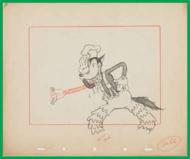 SILLY SYMPHONIES - THREE LITTLE WOLVES LAYOUT DRAWING. | Hake’s