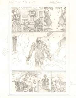 Jeremy Freeman, Reilly Brown - cable & deadpool #38 p. 5 - agent x 1/2 splash pencil - 2008 signed