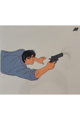 Lot 102 - After Tsukasa Hojo (Born in 1959) - Studio Sunrise - 1987 City Hunter Production celluloid drawing in India ink and… | Piasa