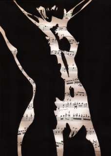 Andrea Boriani | Sin City - Andrea Boriani - carta di un manuale di musica vintage hand painted - Page volante - Exemplaire unique | Catawiki