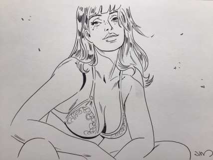 Jim | Jim - Dessin original - Une Nuit Ã  Rome - Marie | Catawiki