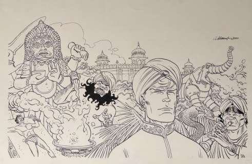 Giancarlo Alessandrini | Martyn Mistére, Almanacco del Mistero 2001 #14 - Giancarlo Alessandrini - cover originale "Docteur Mystère e gli orrori della Giungla Nera" - Page volante - (2000) | Catawiki