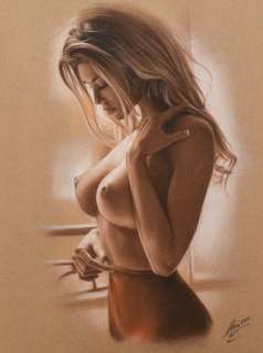 Denis Prenzel | Denis Prenzel - Original drawing - Pin-up - Mareen - Size: 30 x 40 cm. | Catawiki