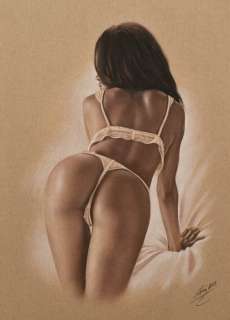 Denis Prenzel | Denis Prenzel - Original drawing - Pin-up - Evelina - Size: 30 x 40 cm. | Catawiki