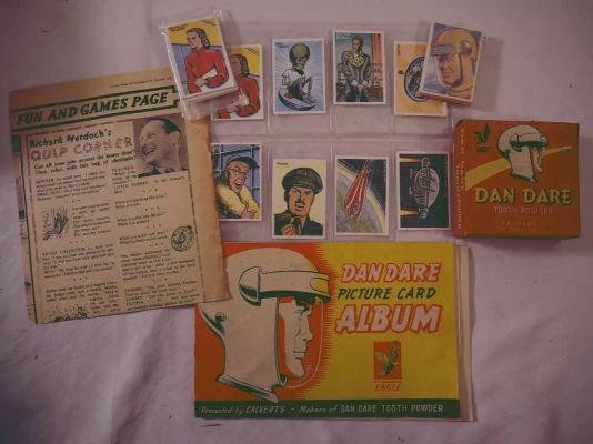 CALVERT group of 1950s DAN DARE tooth powder related items, comprising an original boxed tin of | Excalibur Auctions