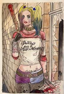 Statella, Daniele | Harley Quinn - D. Statella - Original colour drawing - Page volante - Exemplaire unique - (2021) | Catawiki