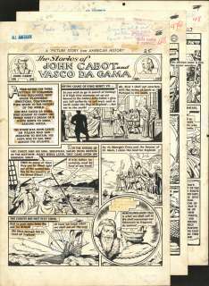 Allen Simon | Simon - JOHN CABOT AND VASCO DA GAMA, Complete 3 Page Story (1945) | Russ Cochran