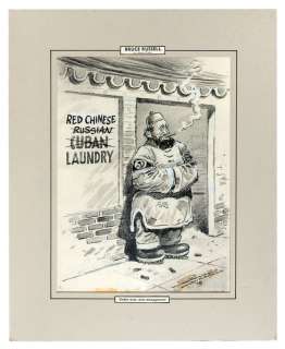 FIDEL CASTRO POLITICAL CARTOON ORIGINAL ART PAIR. | Hake’s