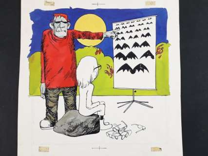 Marco Rostagno | Horror Sansoni n. 5 - M. Rostagno - Originale di Retrocopertina "Alice" - Page volante - Exemplaire unique - (1970) | Catawiki