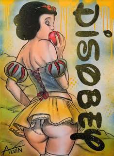 Alvin Silvrants | Snow White Disobey Busty time - Original drawing in colour by Alvin Silvrants | Catawiki