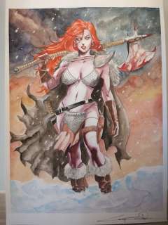 Giuseppe Candita | # LUCCA Comics 2021 exhibition - Red Sonja - G. Candita - original artwork "Red Sonja - the Winter" - Page volante - Exemplaire unique (2021) | Catawiki