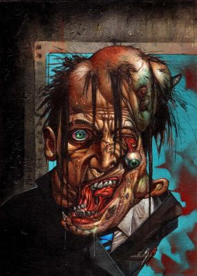 Simon Bisley | Church of hell 1 cover painting – 16.5 by 12 inches | Thornbush Art