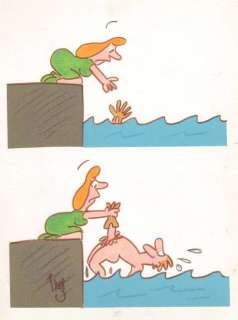 Trez | Pêche miraculeuse, illustration humoristique aux … | Millon