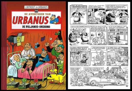 Linthout, Willy | Original page (p.17) + album  - Urbanus 100  - De Buljanus-dreiging  - Large-format hardcover  - (2011) | Catawiki