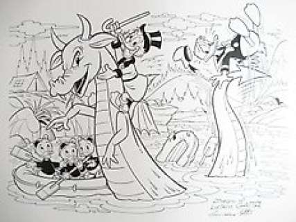 Luciano Gatto - ‘‘Zio Paperone e il Mostro di Loch Ness‘‘ - illustrazione originale Luciano Gatto Original Art - (2008)