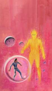  - Ed Valigursky (American, 1926-2009)
 The Ballad of Beta-2 paperback cover, 1965
 Acrylic on board
 16 x 9.25 in. (sight)...