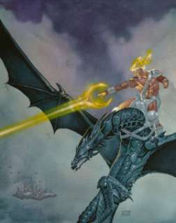  - John Zeleznik (American, 20th Century)
 Dragons & Gods sourcebook cover, 1996
 Acrylic on board
 17-1/2 x 13-3/4 inches ...