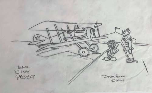 Patrick Block | Original pencil artwork by American Disney artist Patrick Block - Ready for Takeoff - (2005) | Catawiki