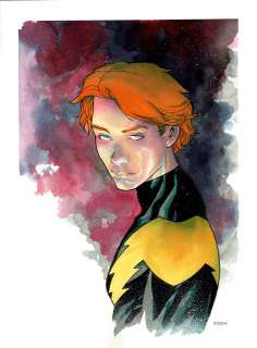 Mike McKone - lightning lad watercolor bust dc live wire garth ranzz