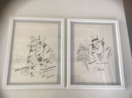 Berck | Berck - 2 originele tekeningen - Sammy + Jack Attaway - gesigneerd & ingekaderd - (1985) | Catawiki