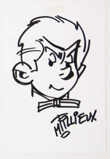 Tillieux, Maurice | Tillieux, Maurice - Originele opdrachttekening in stift - Guus Slim / Gil Jourdan - (1975) | Catawiki