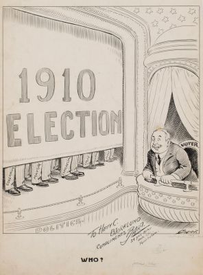 CHARLES L. BARTHOLOMEW (BART) (1869-1949) ORIGINAL POLITICAL CARTOON | misc / divers