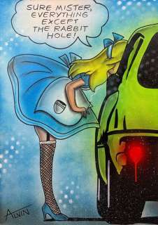 Alvin Silvrants | Hooker Alice in Wonderland - Original drawing in colour by Alvin Silvrants | Catawiki