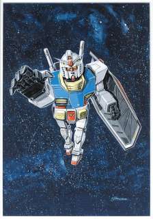 Ogawara Kunio Hand drawing color illustration "Mobile Suit Gundam" | Mandarake (Big Web)
