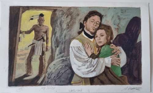 Gattia Alarico | A. Gattia - "L’Ultimo dei Mohicani" L’ ABBRACCIO illustrazione originale pag 96/97 - Cartonné - Exemplaire unique - (1974) | Catawiki