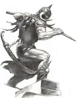 Sanjulian, Manuel | Frazetta’s Death Dealer By Sanjulian - Original drawing - Hand Signed | Catawiki