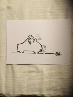 Osvaldo Cavandoli | La Linea - Originalzeichnung - Osvaldo Cavandoli in der GroÃŸe 20x15 cm - Page volante - EO | Catawiki