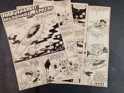 Franco Aloisi | Franco Aloisi 12x Tavole Originali "Vagabondi nello Spazio" - Storia Completa - Firmata | Catawiki