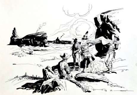 Virgilio Muzzi | Tex - V. Muzzi - illustrazione originale - Page volante | Catawiki