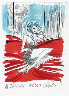 Antonio Lapone | Antonio Lapone - bozzetto originale/studio di copertina per "Adam Clarks" - Page volante - Exemplaire unique - (2013) | Catawiki