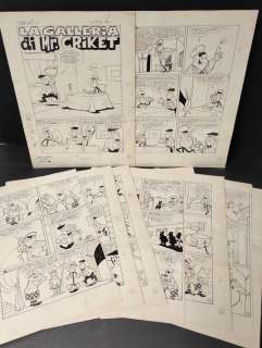 Umberto Manfrin | Tiramolla #16 - Umberto Manfrin - 16x tavole originali - storia cpl "La Galleria di Mr. Criket" - Exemplaire unique - (1970) | Catawiki