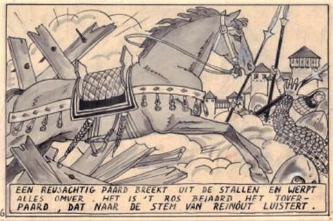 Laudy, Jacques | Laudy, Jacques - De Vier Heemskinderen / La Légende des quatre fils Aymon - original page n°6 + deluxe edition - (1946/2022) | Catawiki