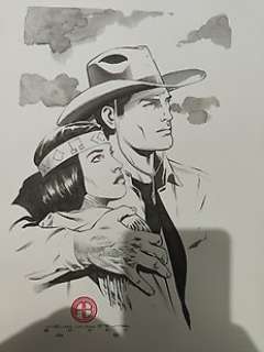 Alessandro Bocci - Tex - Original artwork - Alessandro Bocci "Tex e Lilith " - Page volante - Exemplaire unique