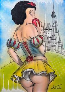 Alvin Silvrants | Snow White - Sexy apple - Original drawing in colour by Alvin Silvrants | Catawiki
