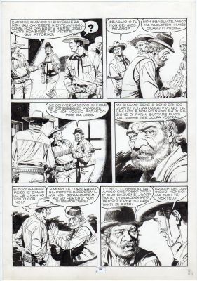 CLAUDIO VILLA - Tavola originale per Tex 328 ‘Il mulino abbandonato’. Cm. 25 x 36,5. SBE 1988. Pag.84.