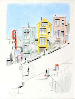 Avril, François | San Francisco Encre de couleurs pour une illustration sur | Coutau Bégarie