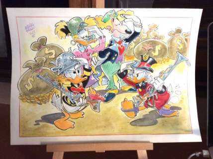 Alessandro Gottardo | Uncle Scrooge - â€œPaperone ispeziona le truppeâ€ - Page volante - Exemplaire unique - (2021) | Catawiki