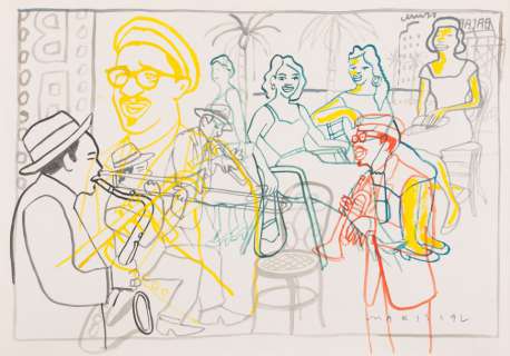 Javier Mariscal - Chico & Rita Aquarelle pour un des dessins de la série